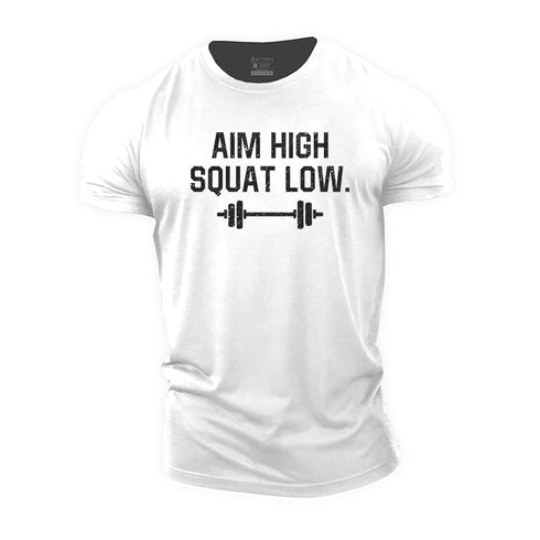Men's Aim High Squat Low Cotton T-Shirt