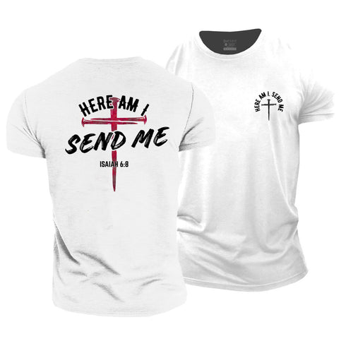 Men's Here Am I Send Me Cotton T-Shirt