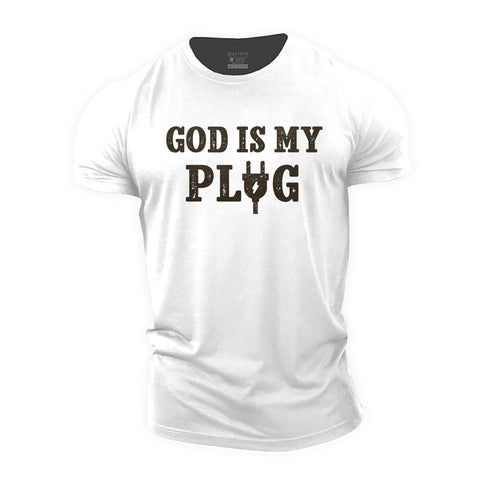 Men's God Is My Plug Cotton T-Shirt