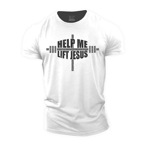Men's Help Me Lift Jesus Cotton T-Shirt
