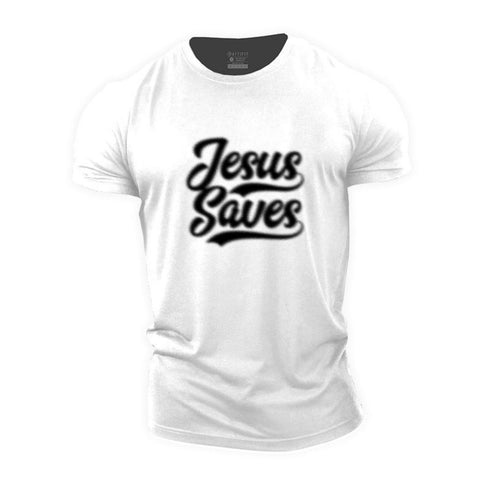 Men's Blurred Jesus Saves Cotton T-Shirt