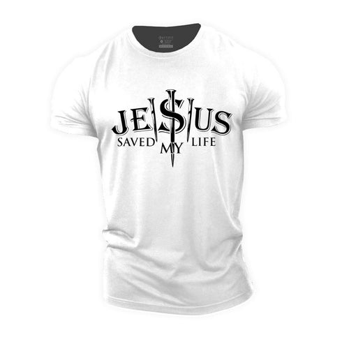 Men's Jesus Saved My Life Cotton T-Shirt