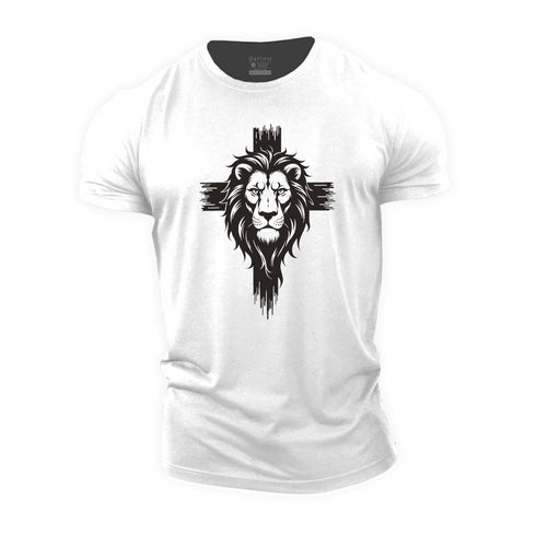 Men's Lion Cross Cotton T-Shirt