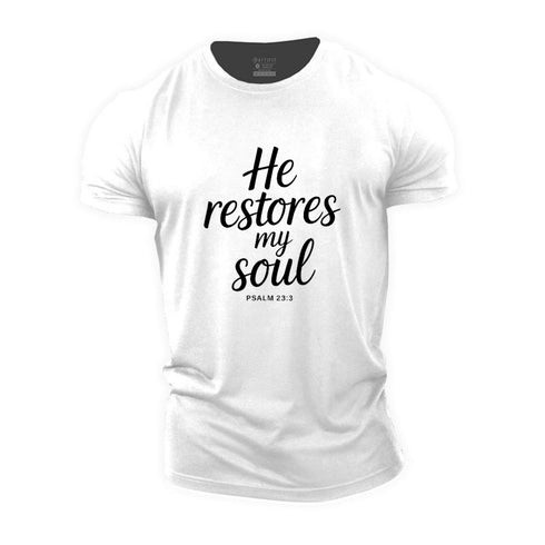 Men's He Restores My Soul Cotton T-Shirt