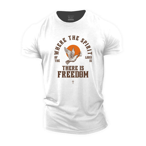 Men's Where The Spirit Of The Lord Is There Is Freedom Cotton T-Shirt