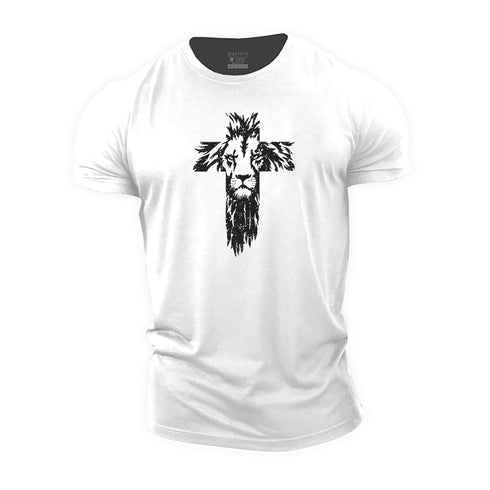 Men's Lion Cross Cotton T-Shirt