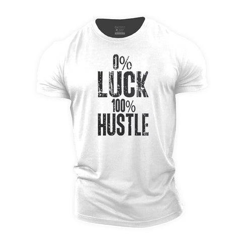 Men's 0% Luck 100% Hustle Cotton T-Shirt