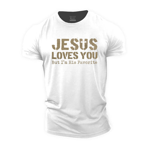 Men's Jesus Loves You, But I'm His Favorite Cotton T-Shirt