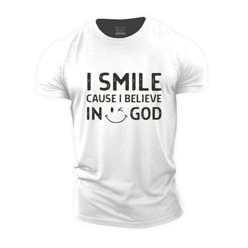 Men's I Smile Cause I Believe In God Cotton T-Shirt