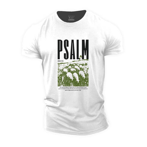 Men's PSALM 23:1-3 Cotton T-Shirt