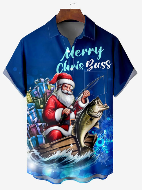 Men's Christmas Funny Graphic Short Sleeve Hawaiian Shirt