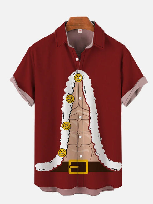 Men's Christmas Funny Graphic Short Sleeve Hawaiian Shirt