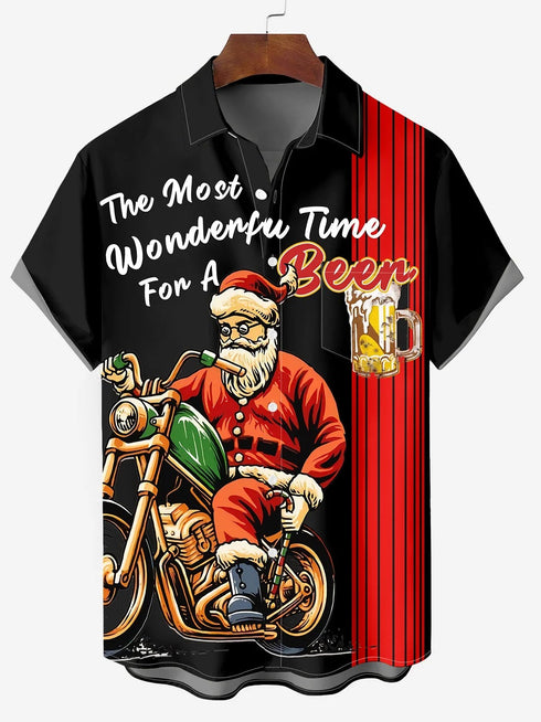 Men's Christmas Funny Graphic Short Sleeve Hawaiian Shirt