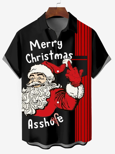 Men's Christmas Funny Graphic Short Sleeve Hawaiian Shirt