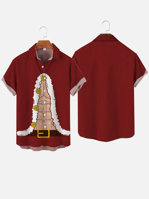 Men's Christmas Funny Graphic Short Sleeve Hawaiian Shirt