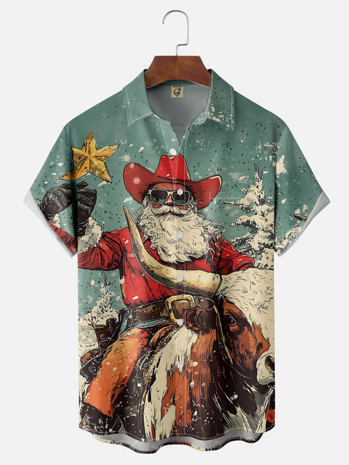 Men's Christmas Funny Graphic Short Sleeve Hawaiian Shirt