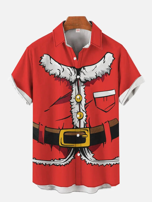 Men's Christmas Funny Graphic Short Sleeve Hawaiian Shirt