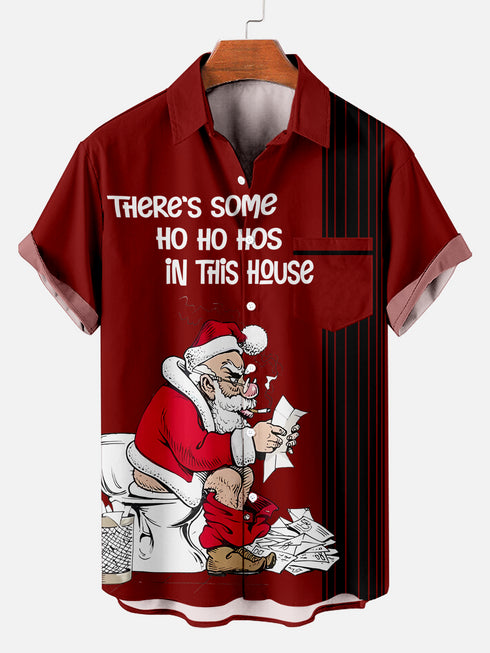 Men's Christmas Funny Graphic Short Sleeve Hawaiian Shirt