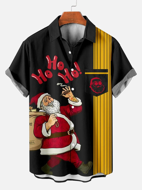 Men's Christmas Funny Graphic Short Sleeve Hawaiian Shirt