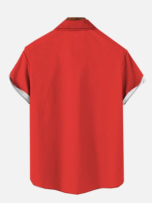 Men's Christmas Funny Graphic Short Sleeve Hawaiian Shirt