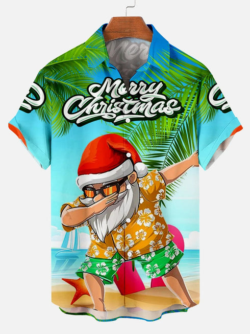 Men's Christmas Funny Graphic Short Sleeve Hawaiian Shirt