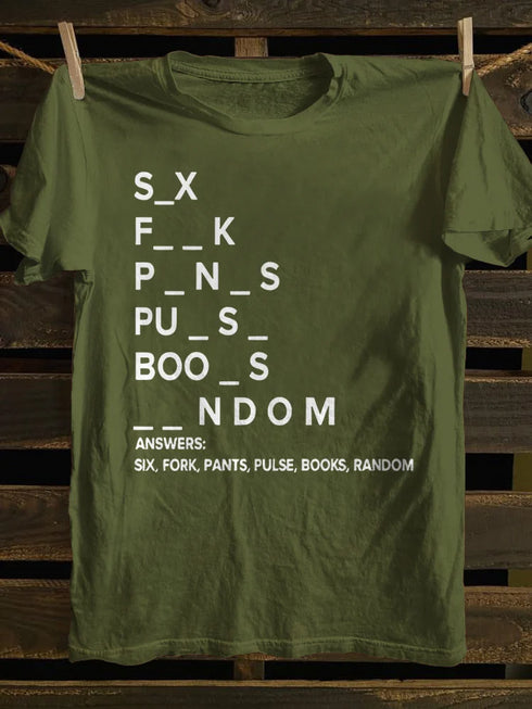 Unisex Answers Six Fork Pants T-shirt