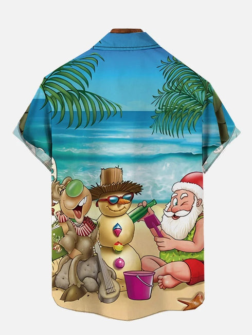 Men's Christmas Funny Graphic Short Sleeve Hawaiian Shirt