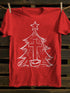 Unisex The Cross And The Christmas Tree Print T-shirt