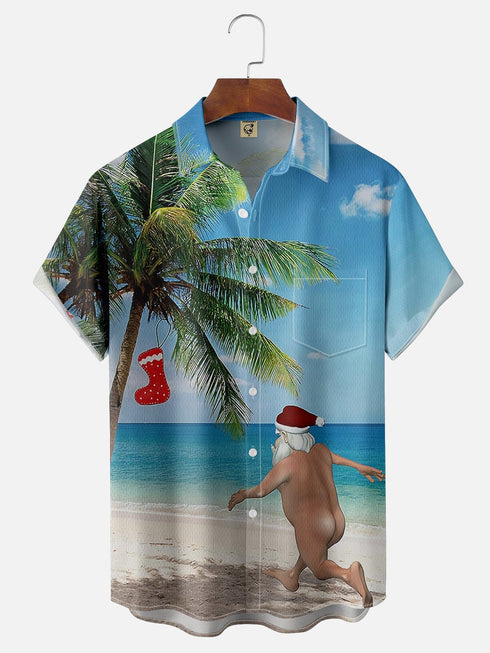 Men's Christmas Funny Graphic Short Sleeve Hawaiian Shirt