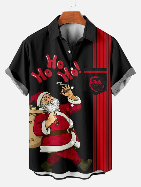 Men's Christmas Funny Graphic Short Sleeve Hawaiian Shirt