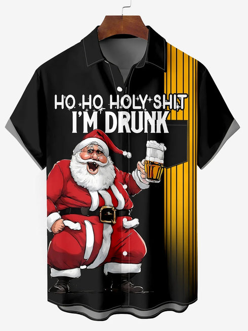 Men's Christmas Funny Graphic Short Sleeve Hawaiian Shirt