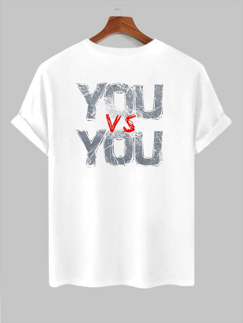 Men's You Vs You Printed Wording Printed T-shirt